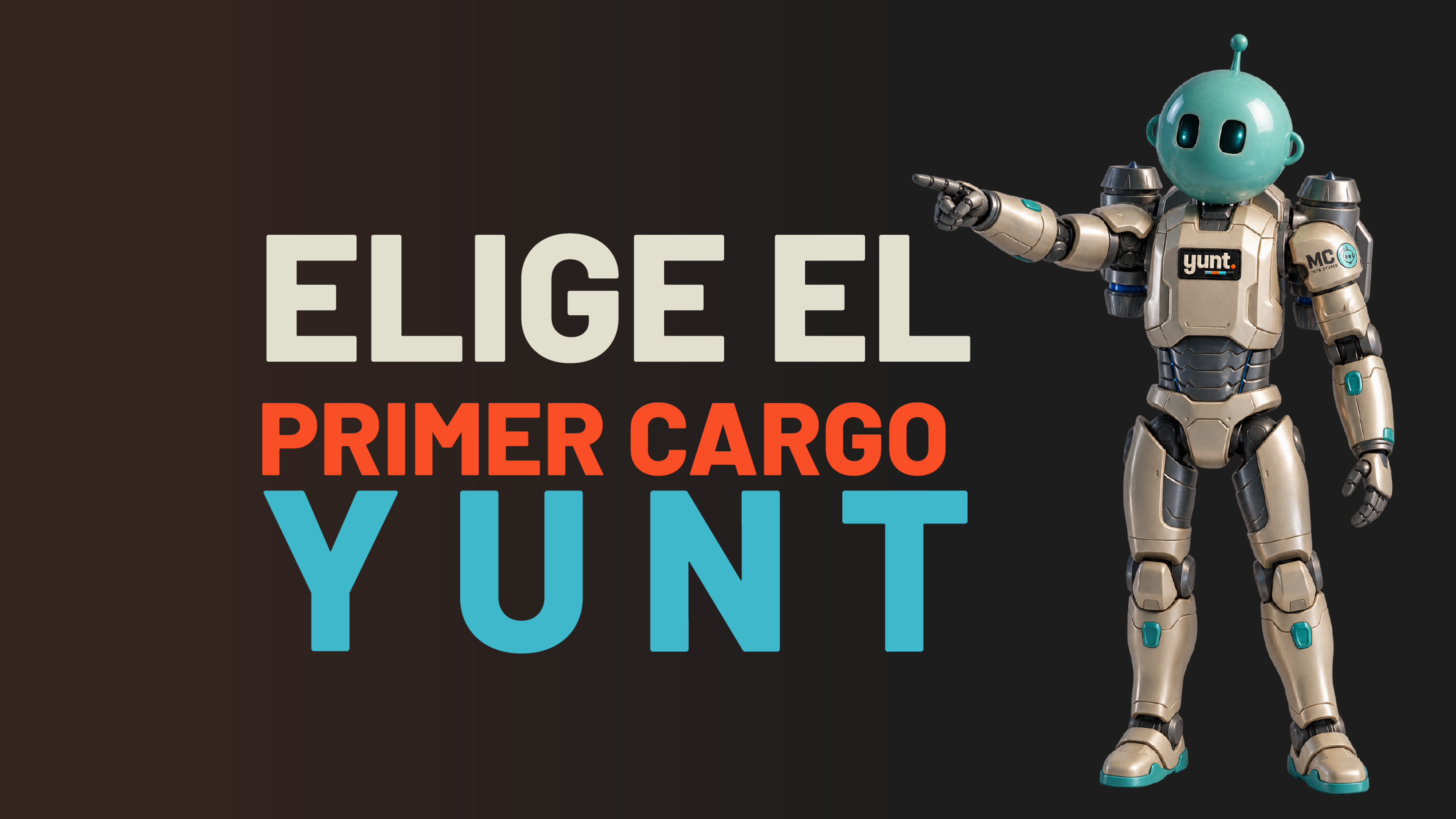 Robot Yunt mostrando unas palabras