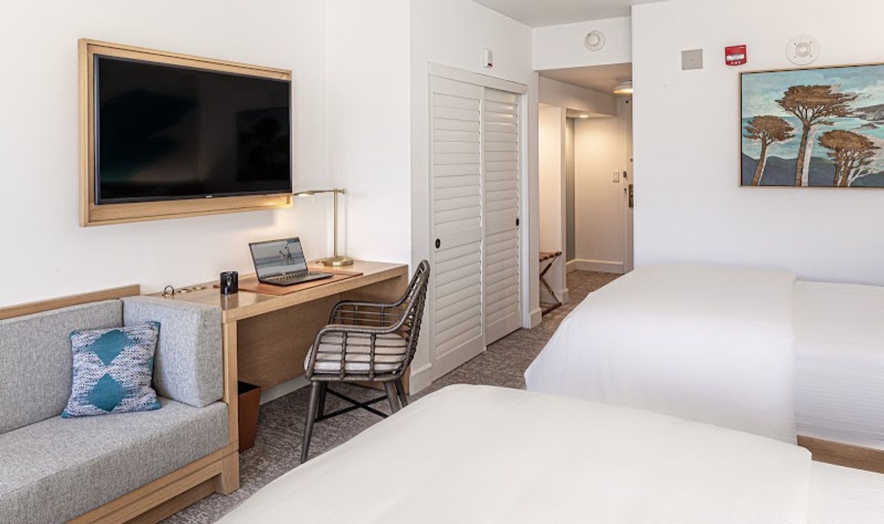 Photo of Portola Hotel & Spa at Monterey Bay - Studio, 2 Queen beds, Flat TV, Sofa, Work desk, Chair