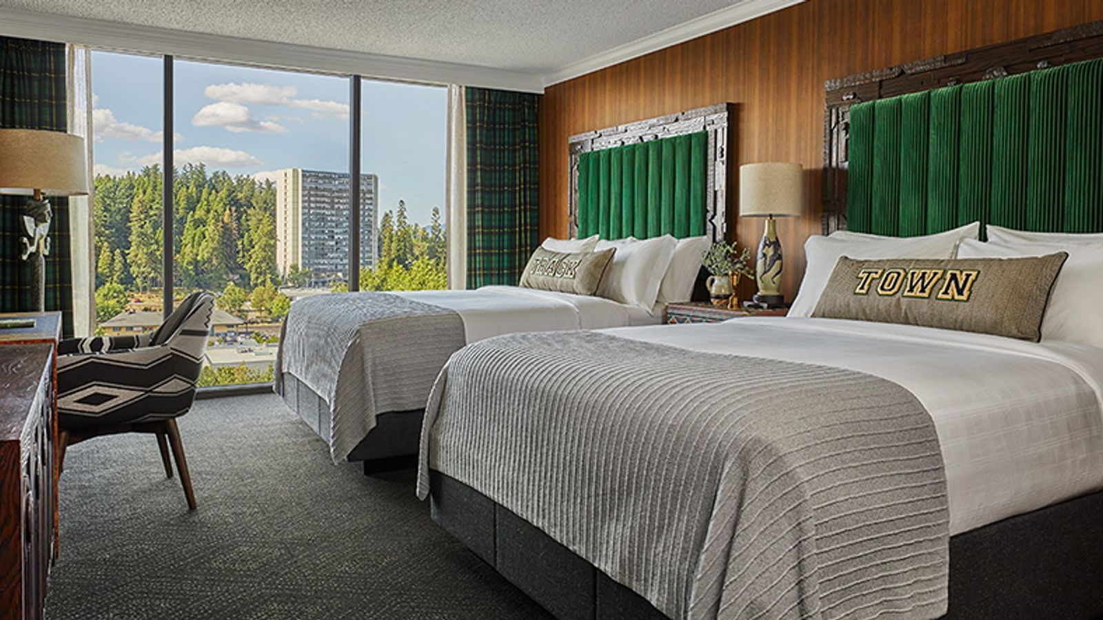 Photo of Graduate by Hilton Eugene - Room, 2 Queen beds, Work desc, Floor-to-ceiling windows, City views