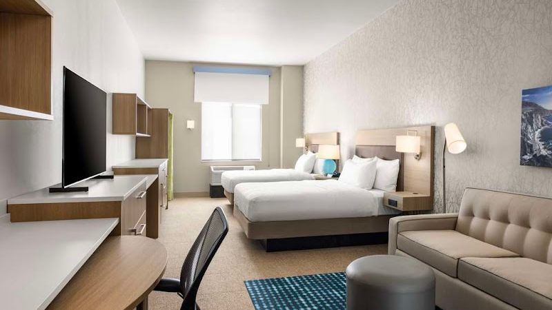 Photo of Home2 Suites by Hilton at the Dunes on Monterey Bay - Room, 2 Queen Beds, Seating Area, Work Desc, Flat TV