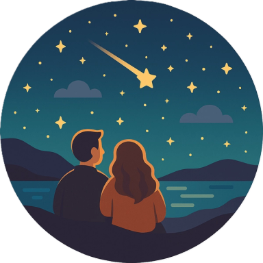 Romantic Stargazing, Night, Beach, Ocean, Couple