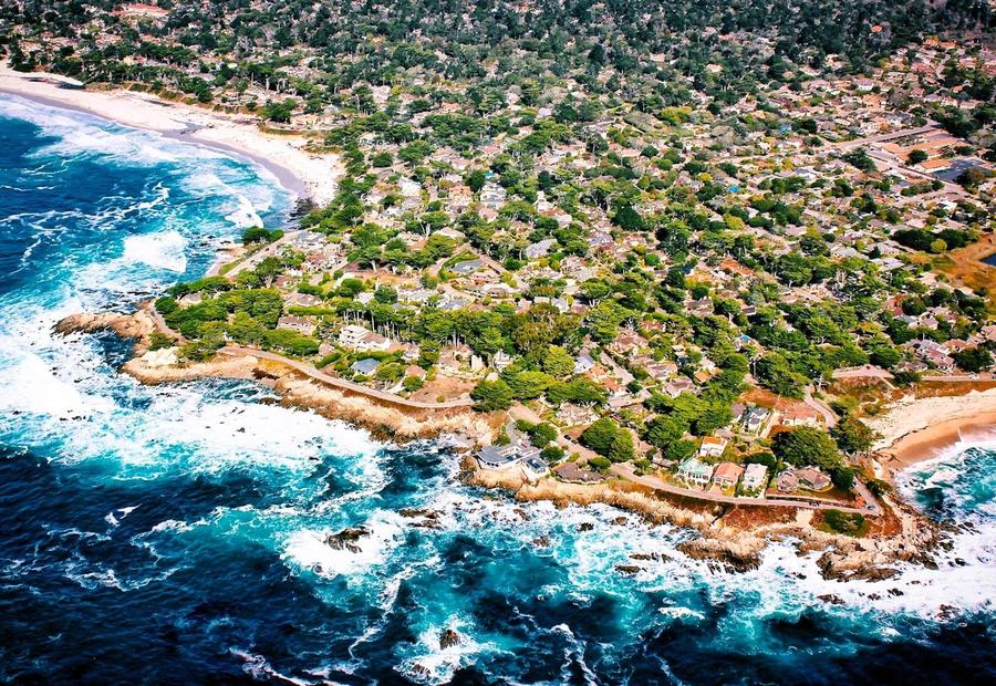 Aerial view of Carmel-by-the-Sea Coastline