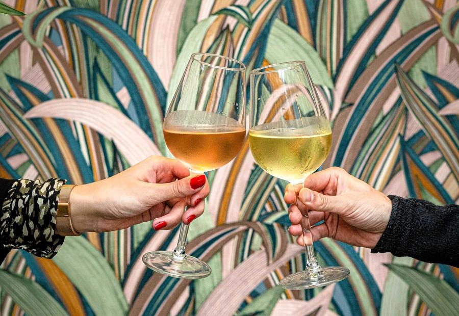 A couple toasting with zinfandel rose wine