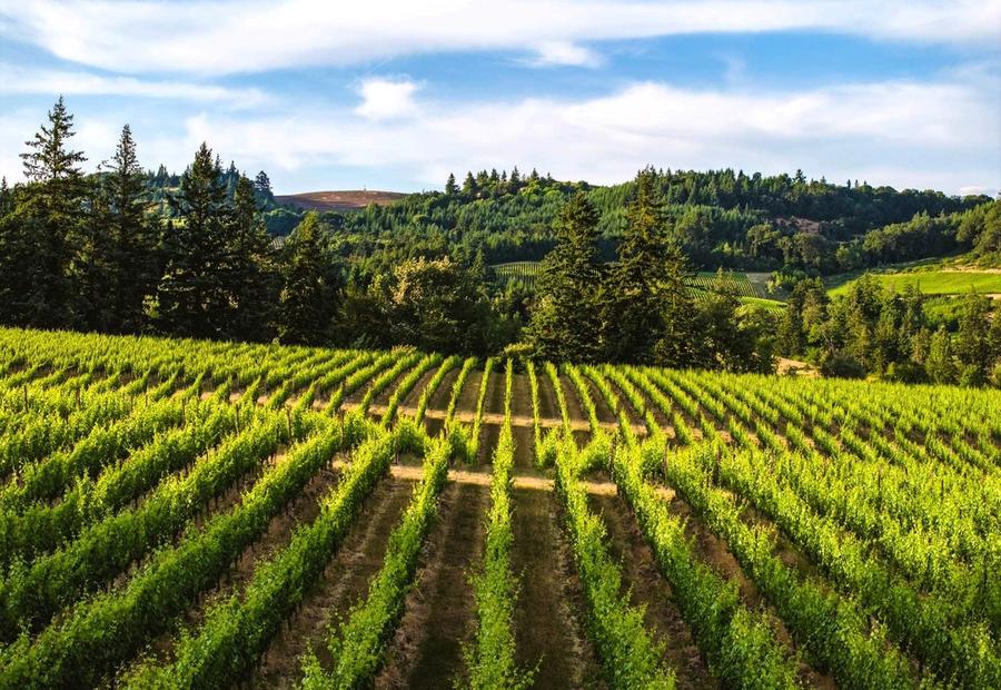 Vineyards in Willamette Valley, Lebanon, Oregon, USA