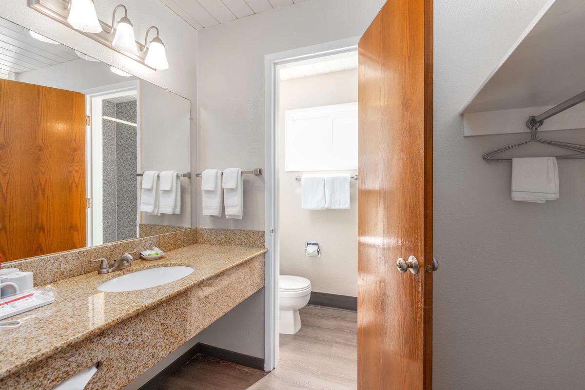 Bathroom at  The Seashore Inn on the Beach - Seaside, OR