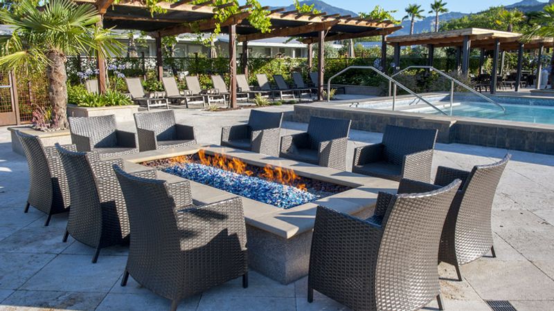 Photo of Calistoga Spa Hot Springs - Outdoor seating area, firepit