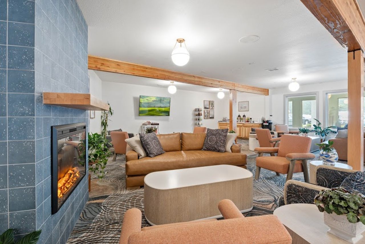 Photo of Adobe Resort, Yachats - Lobby, Fireplace