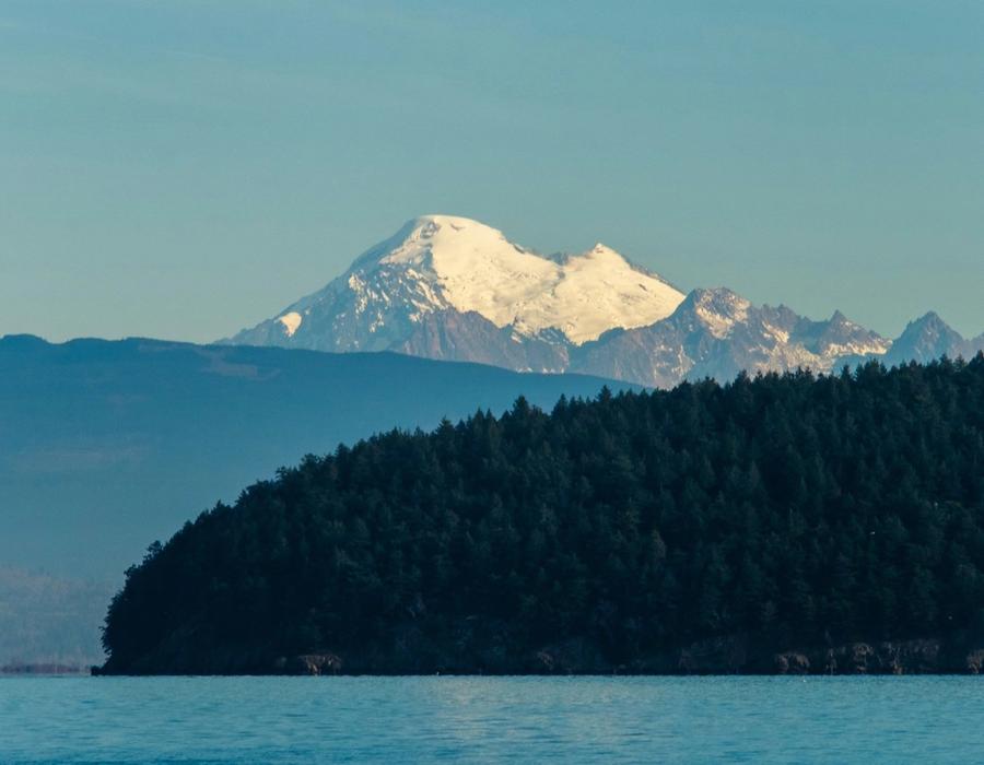 Mt Baker from Rosario Strait Taken from a sea trial trip in and around La Conner, WA.