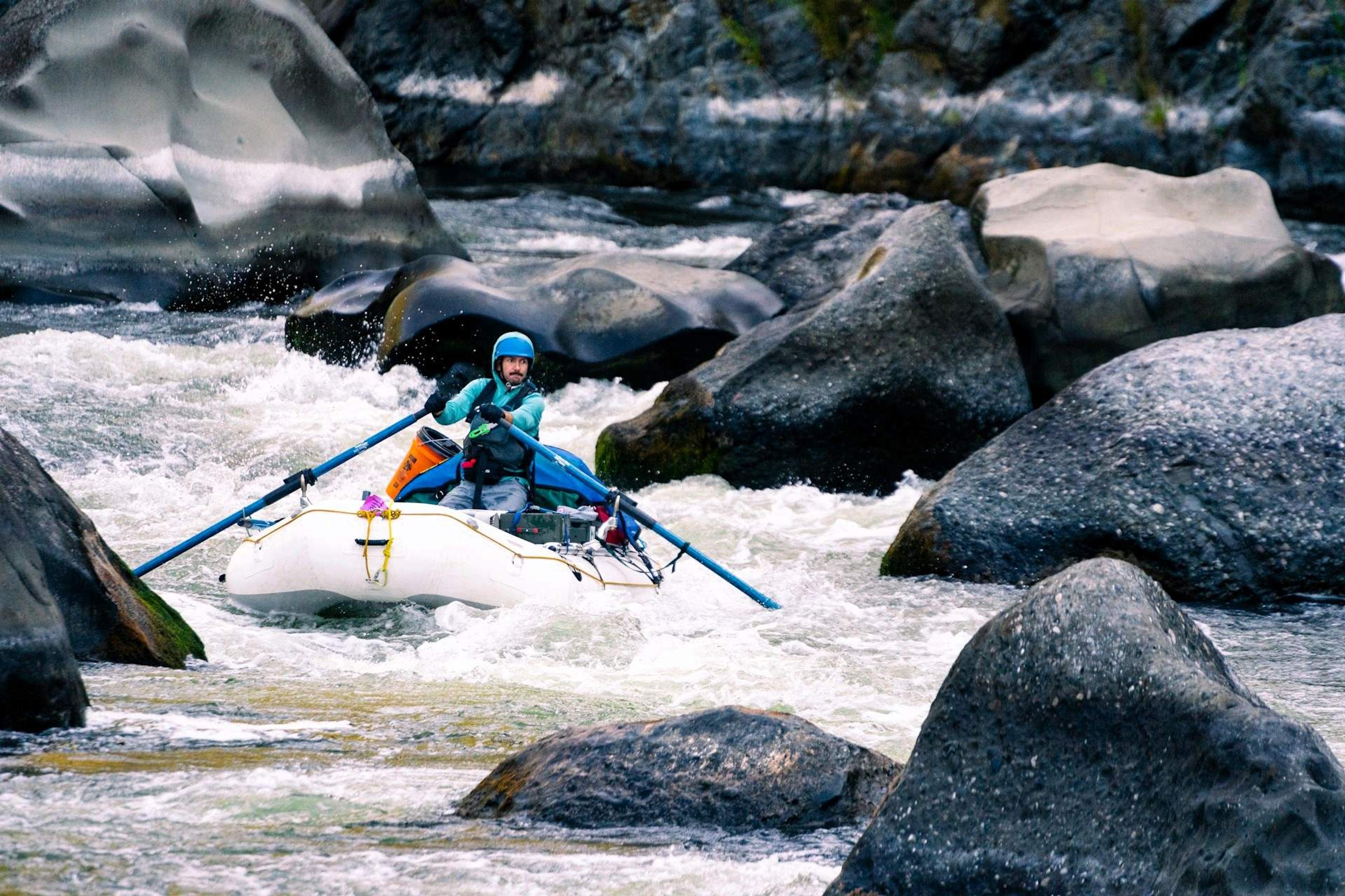 Rafting through the notorious rapid, Blossom Bar, on the Wild & Scenic Section of the Rogue River.