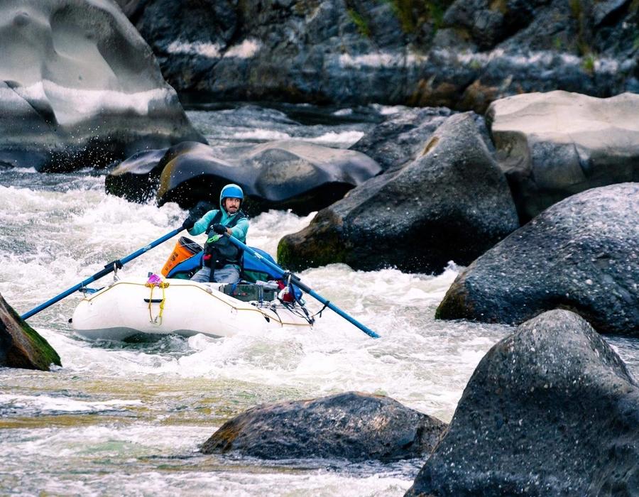 Rafting through the notorious rapid, Blossom Bar, on the Wild & Scenic Section of the Rogue River.
