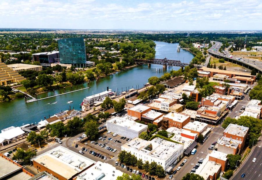 Sacramento River dividing West Sacramento from Sacramento