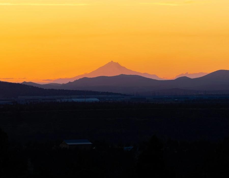 A sunset view from a house in Prineville, Oregon.