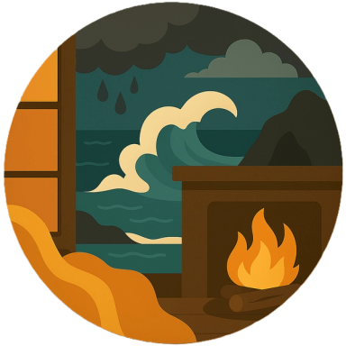Storm Watching & Fireplace Comfort