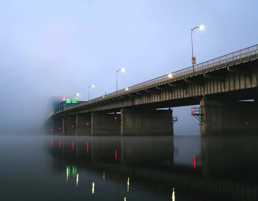Early morning exploring of the Blue Bridge - Pioneer Memorial Bridge, Pasco, Washington, United States