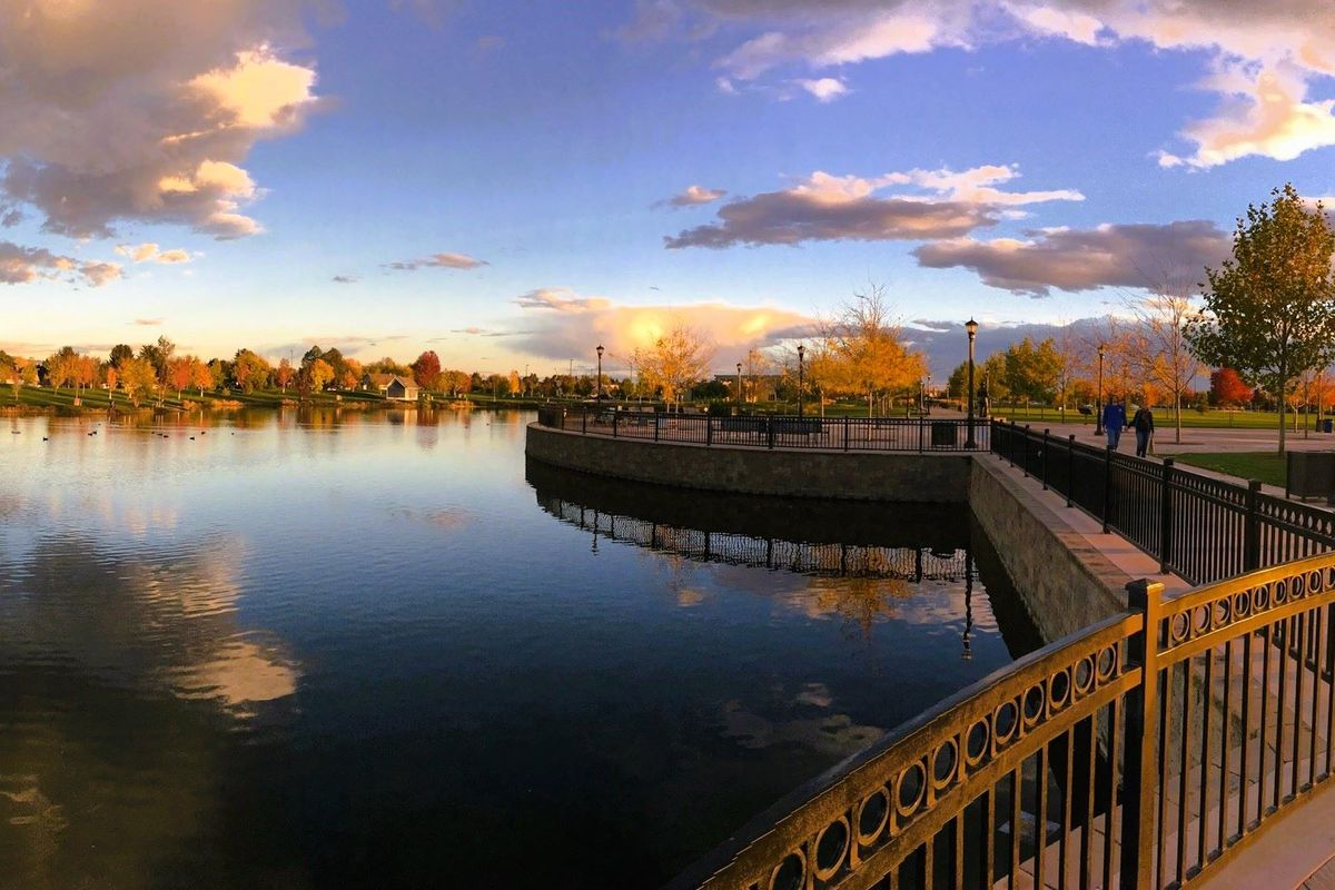Pond at Julius M. Kleiner Memorial Park in Meridian, Idaho, USA
