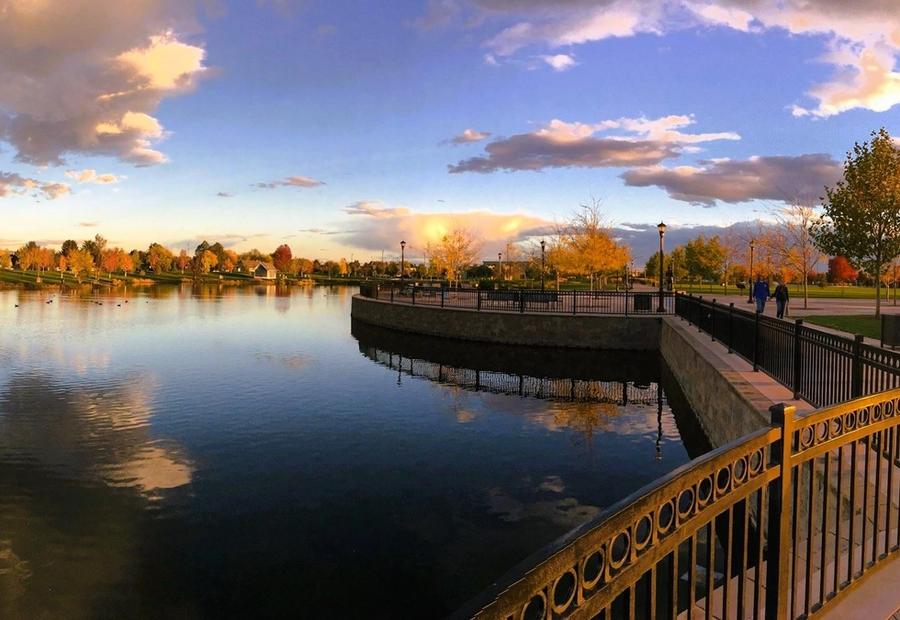 Pond at Julius M. Kleiner Memorial Park in Meridian, Idaho, USA