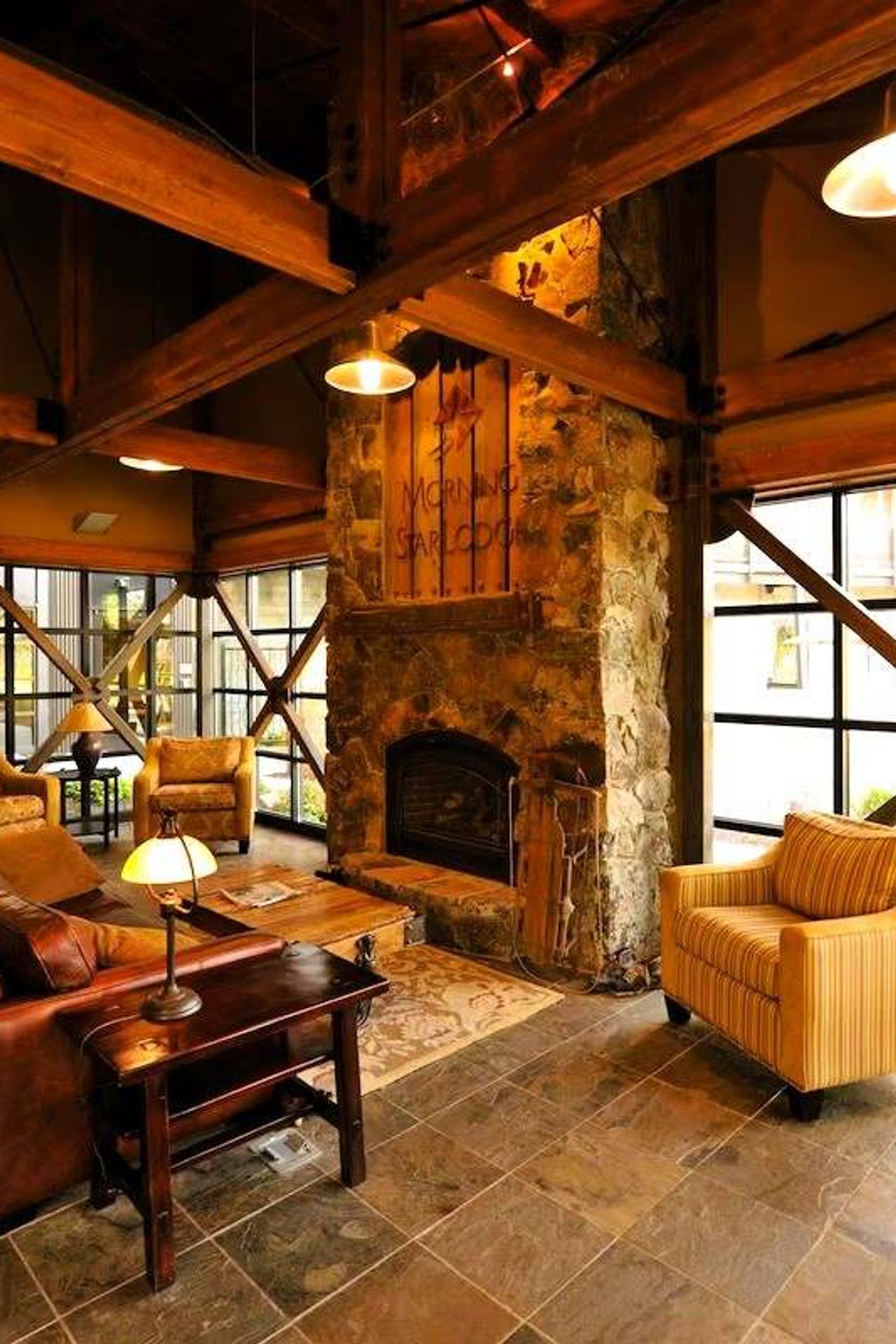 Silver Mountain Resort - Lobby sitting area, Fireplace