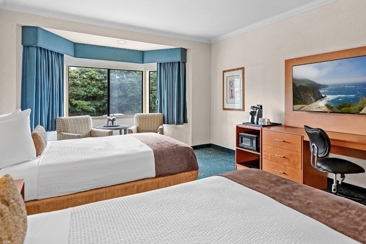 Photo of Best Western De Anza Inn - Room, 2 Queen Beds, Seating area, Flat TV, Work Desk, Coffee Machine