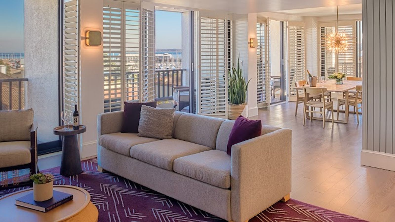 Photo of Portola Hotel & Spa at Monterey Bay - Presidential Suite, two living spa, five balconies, dining area, Two Full Bathrooms, Large Soaking Tub