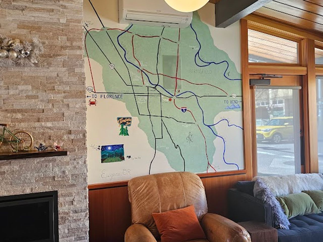 Photo of Timbers Inn - Lobby, Fireplace