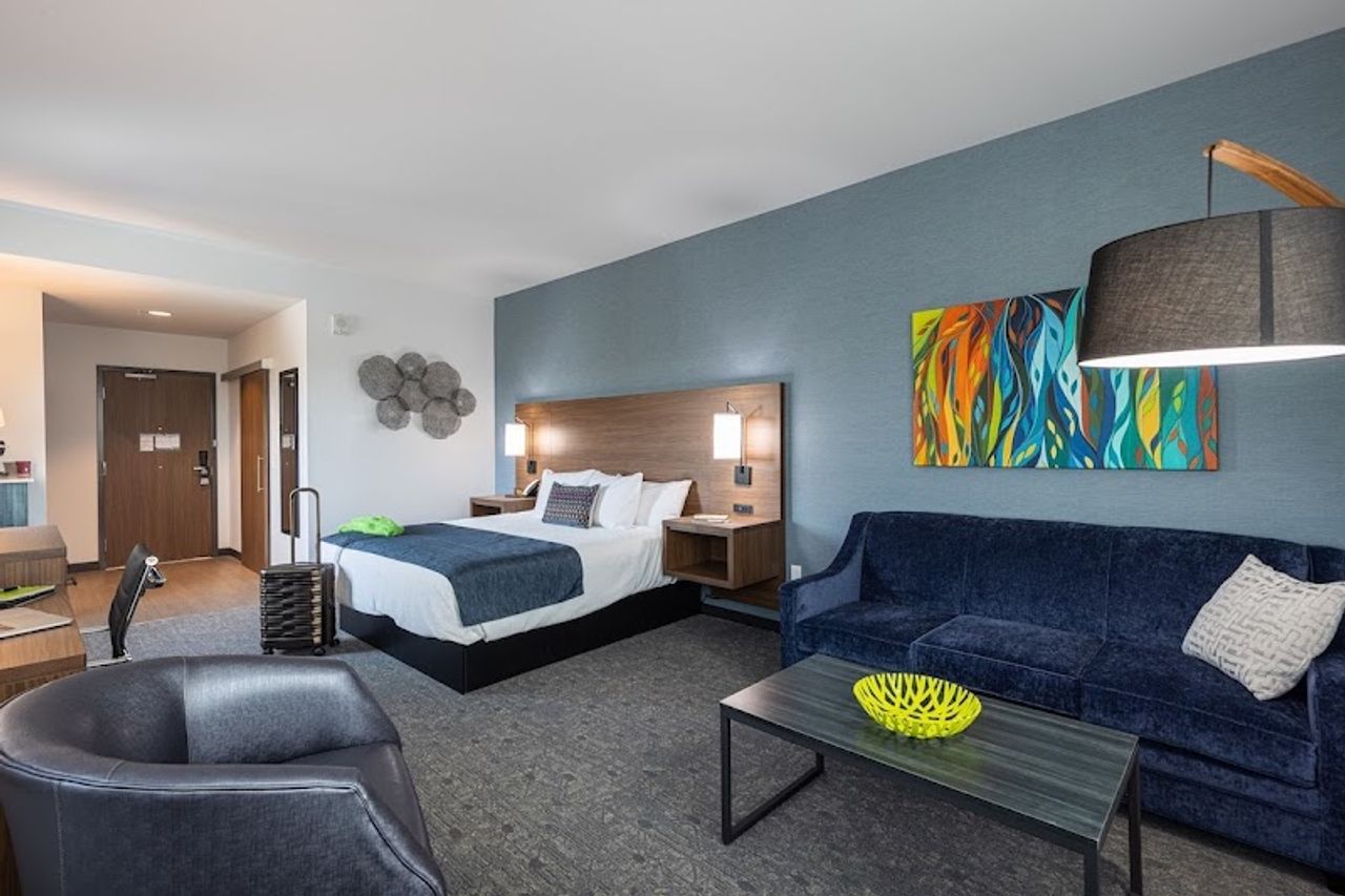 Photo of Hayward Inn - Room, King Bed, Living Area, Work Desk