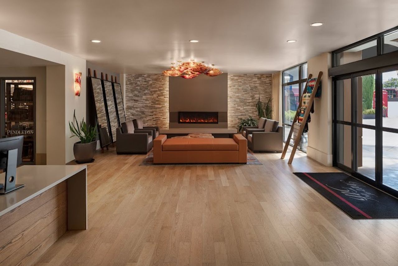 Photo of Inn at the 5th Eugene - Lobby, Fireplace