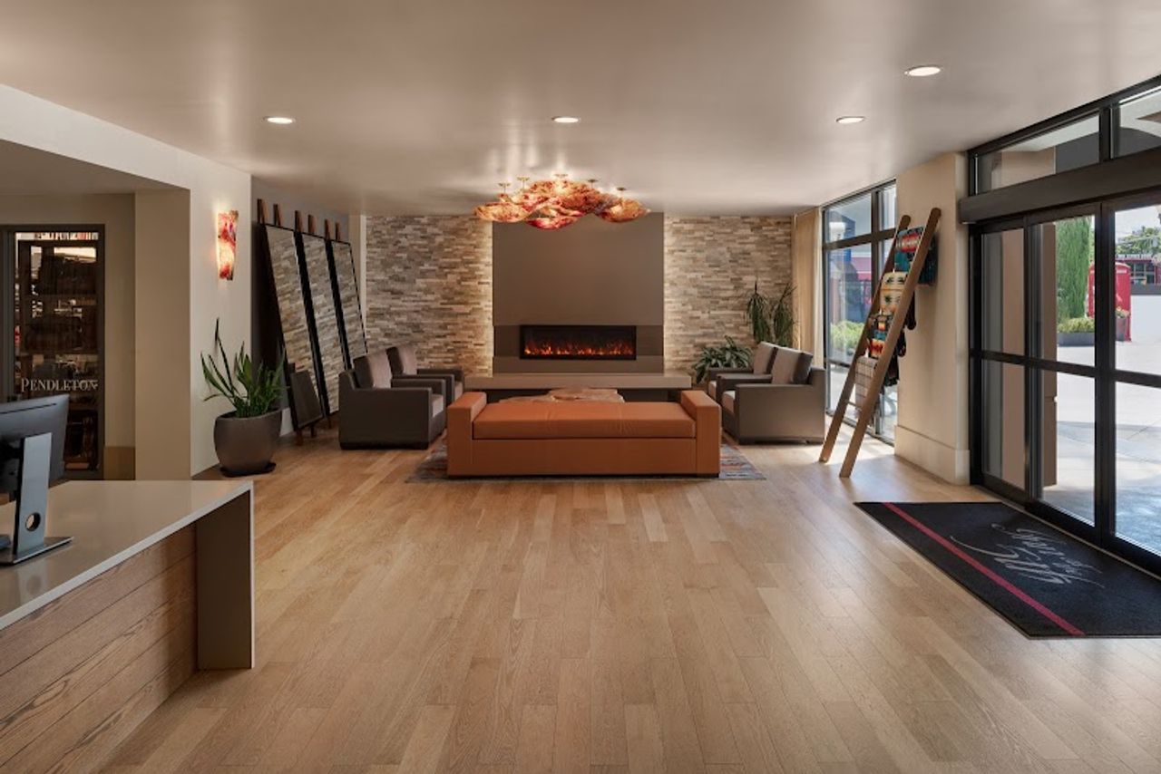 Photo of Inn at the 5th Eugene - Lobby, Fireplace