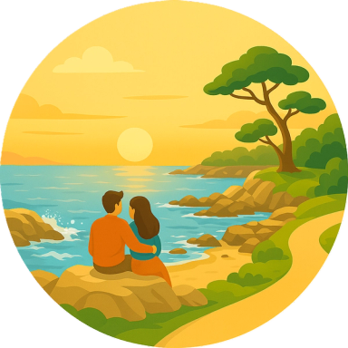 Lovers Point Park in Monterey, Ocean, Sunset, Trail, Coast