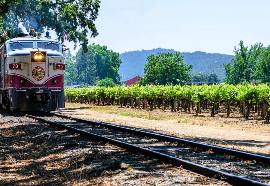 Napa Valley Wine Train wine-tasting excursions through the vineyards of Napa Valley