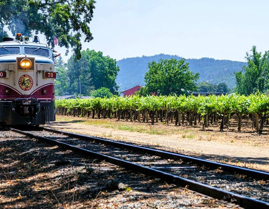 Napa Valley Wine Train wine-tasting excursions through the vineyards of Napa Valley