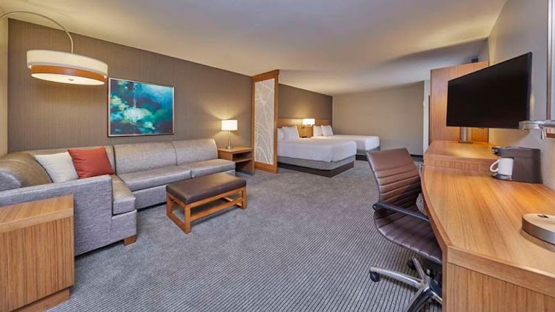 Photo of Hyatt Place Eugene / Oakway Center - Room, 2 Queen Beds, Separate living Area, Work desk, Flat TV