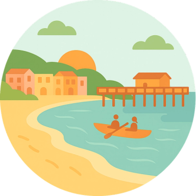 Beach & Wharf, Pier, kayak and paddle