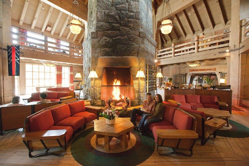 Photo of Timberline Lodge - Lobby, Fireplace