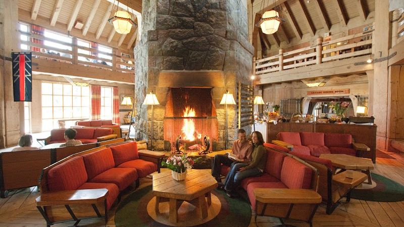 Photo of Timberline Lodge - Lobby, Fireplace