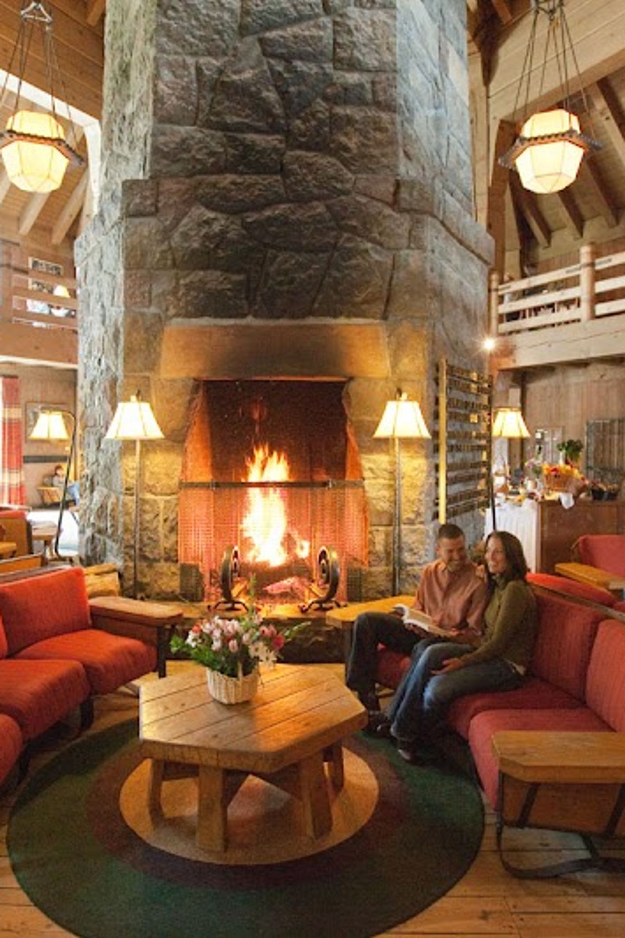 Photo of Timberline Lodge - Lobby, Fireplace