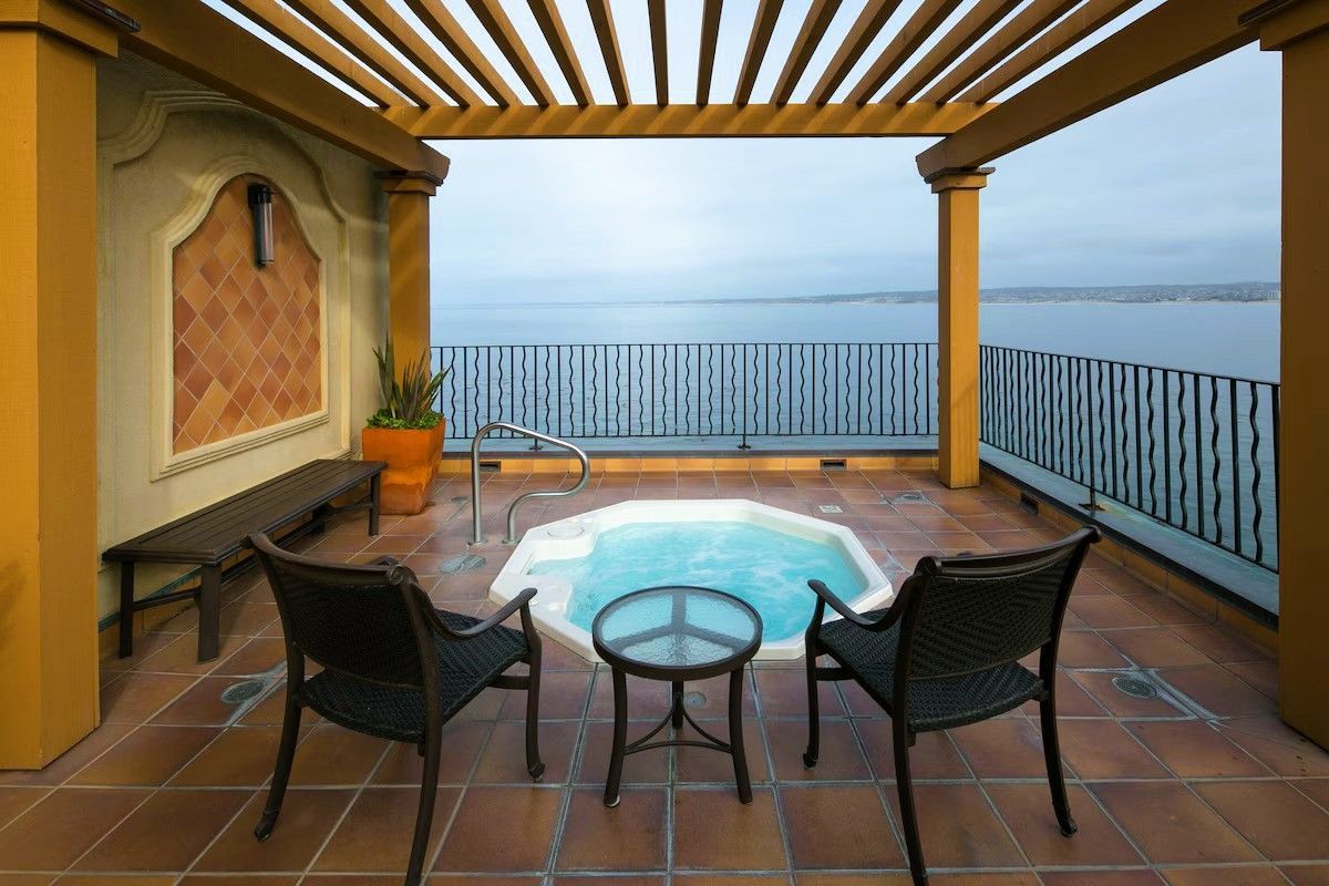 Photo of Monterey Bay Inn - Two Hot Tubs located on the rooftop overlooking the Monterey Bay
