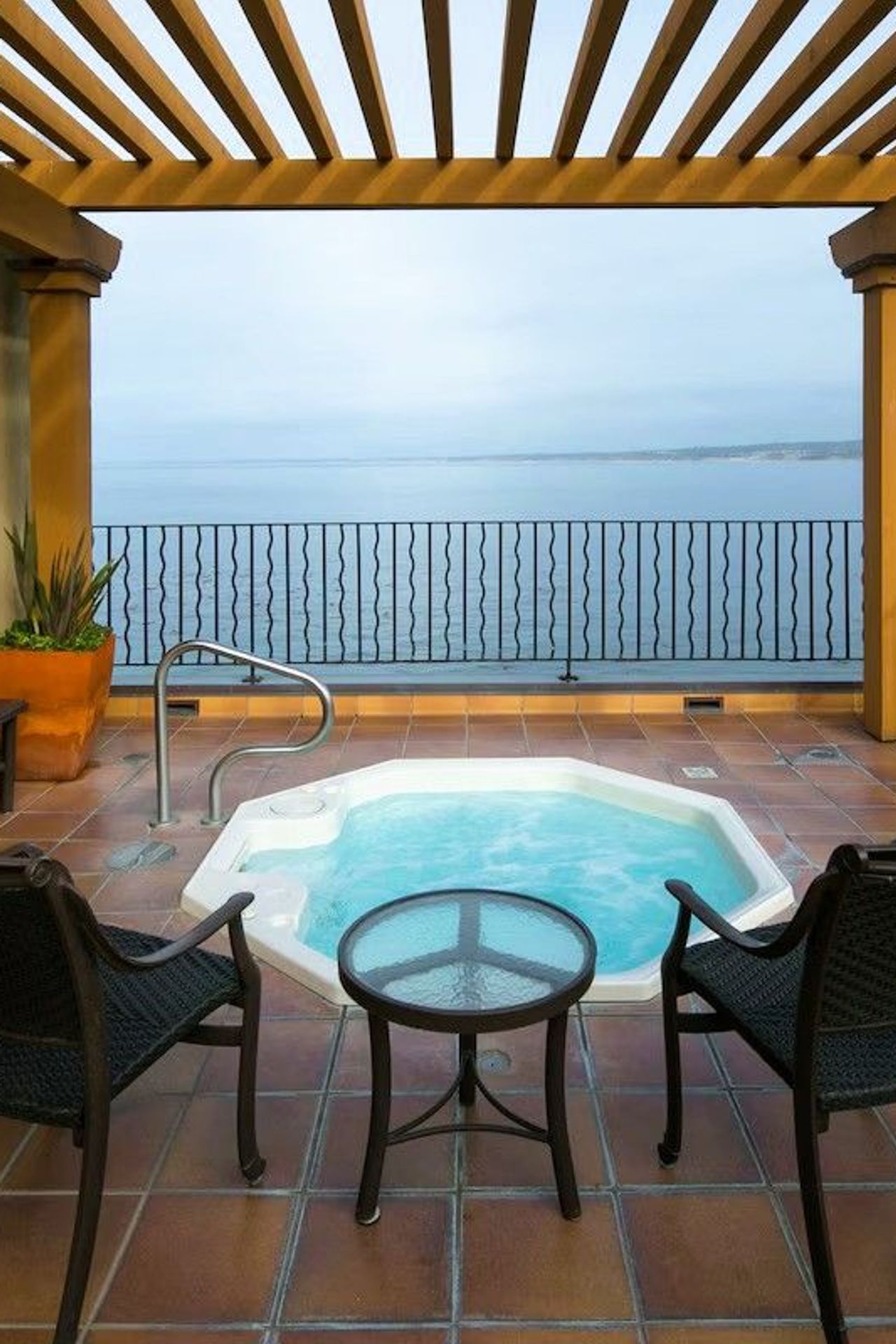 Photo of Monterey Bay Inn - Two Hot Tubs located on the rooftop overlooking the Monterey Bay