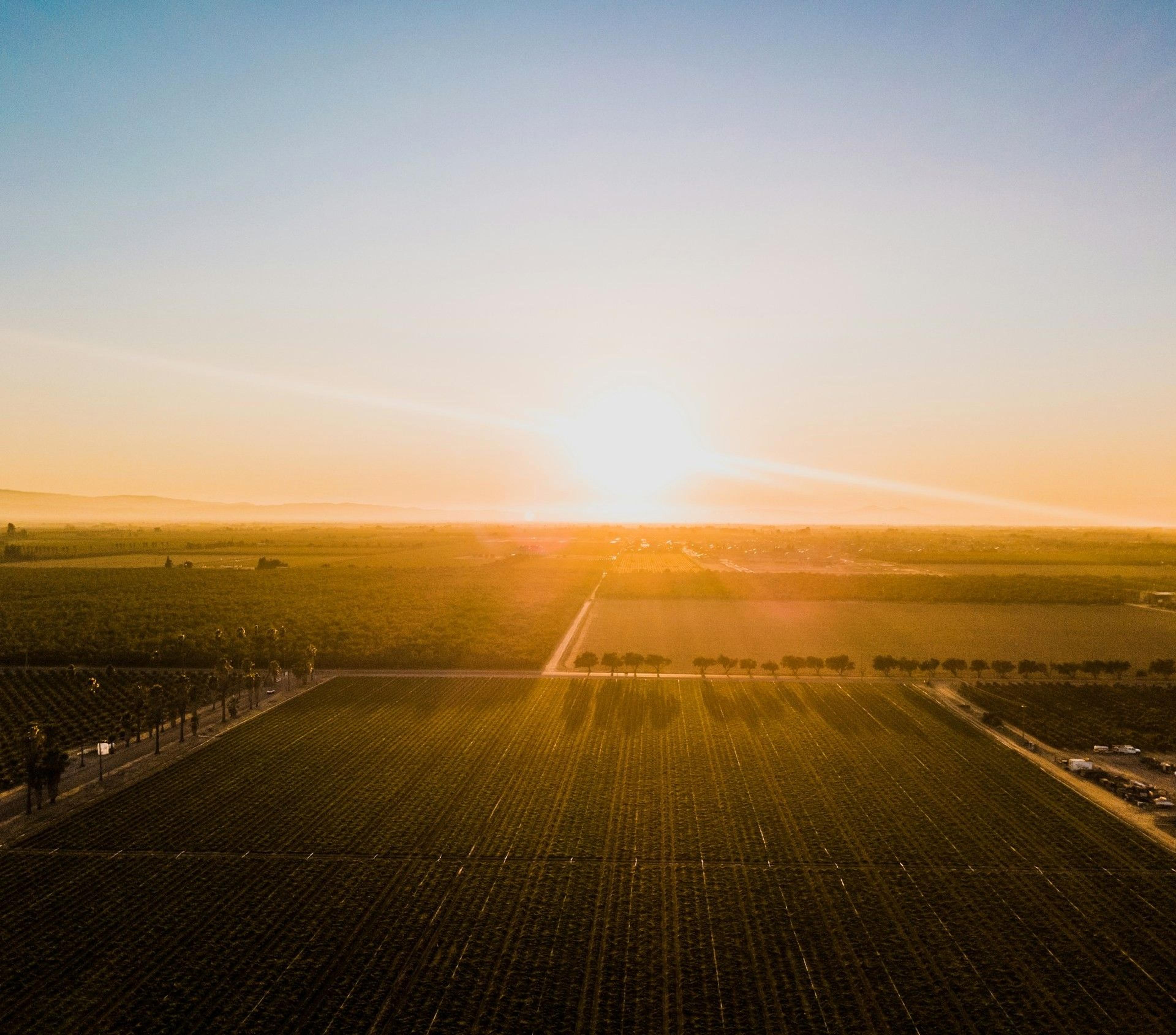 Sunset over Lathrop and Manteca, California, United States
