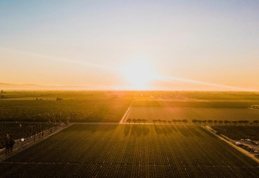 Sunset over Lathrop and Manteca, California, United States
