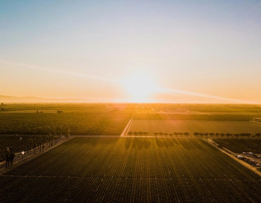 Sunset over Lathrop and Manteca, California, United States