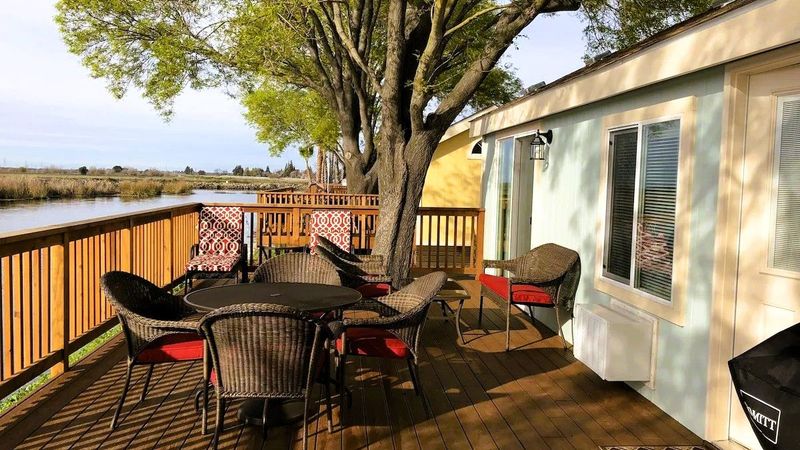Photo of Village West Marina & Resort - "Delta" Bungalow - terrace with west-facing views