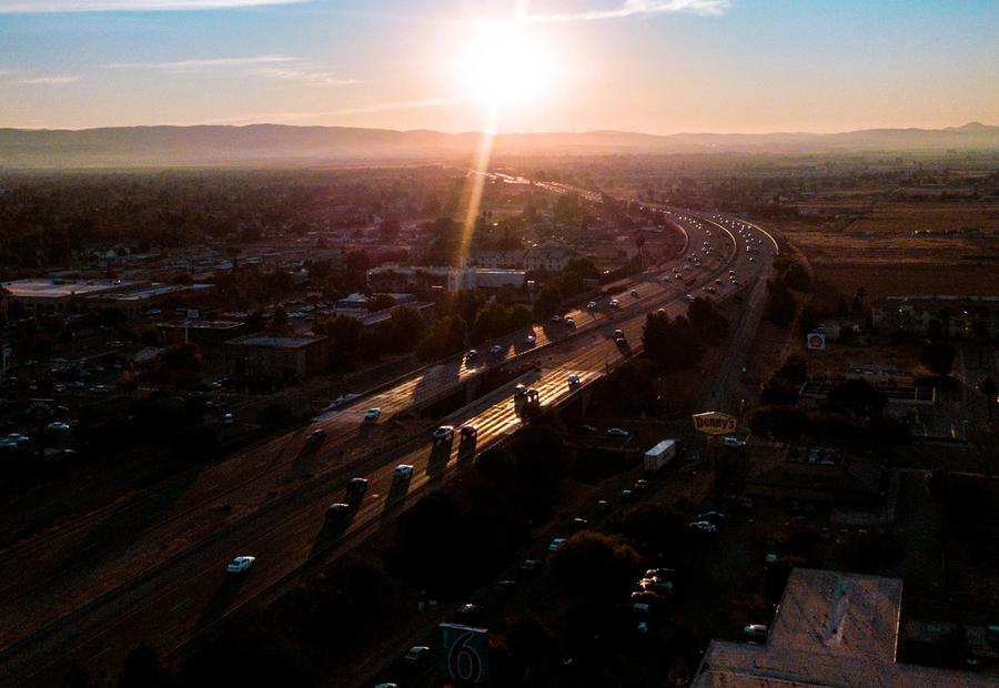 Sunset over 470 W Larch Rd, Tracy, California, United States