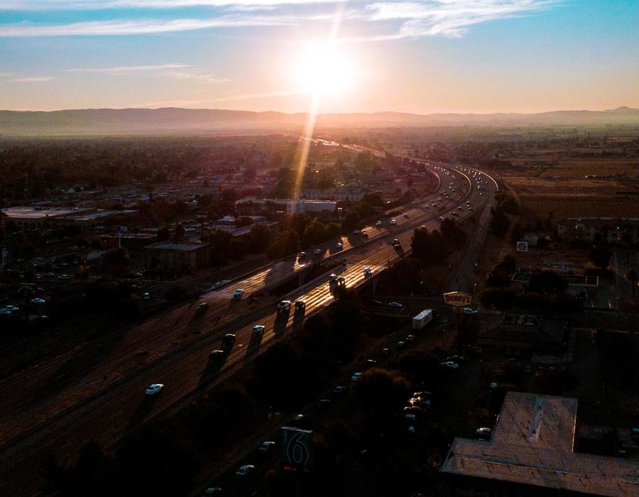 Sunset over 470 W Larch Rd, Tracy, California, United States