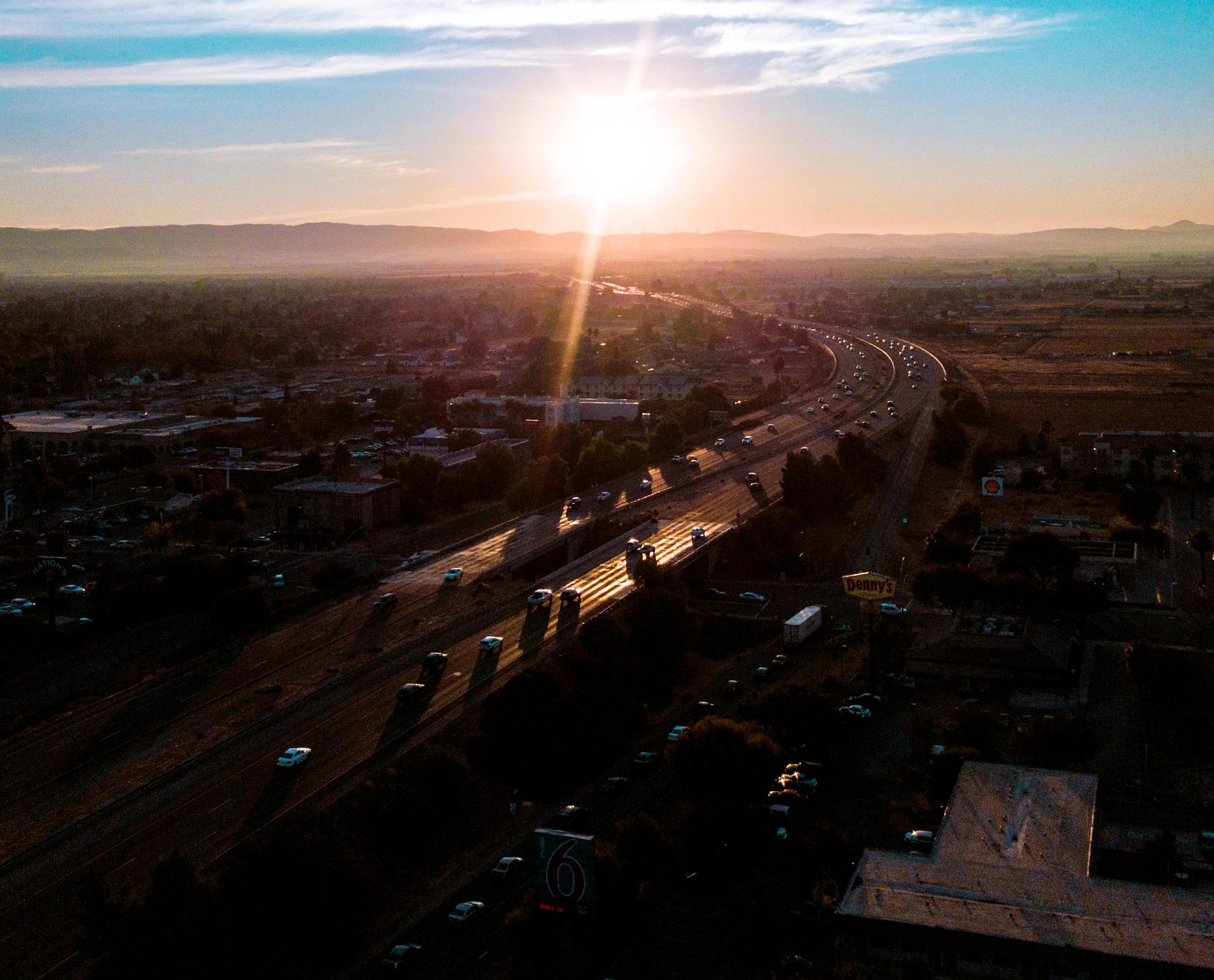 Sunset over 470 W Larch Rd, Tracy, California, United States