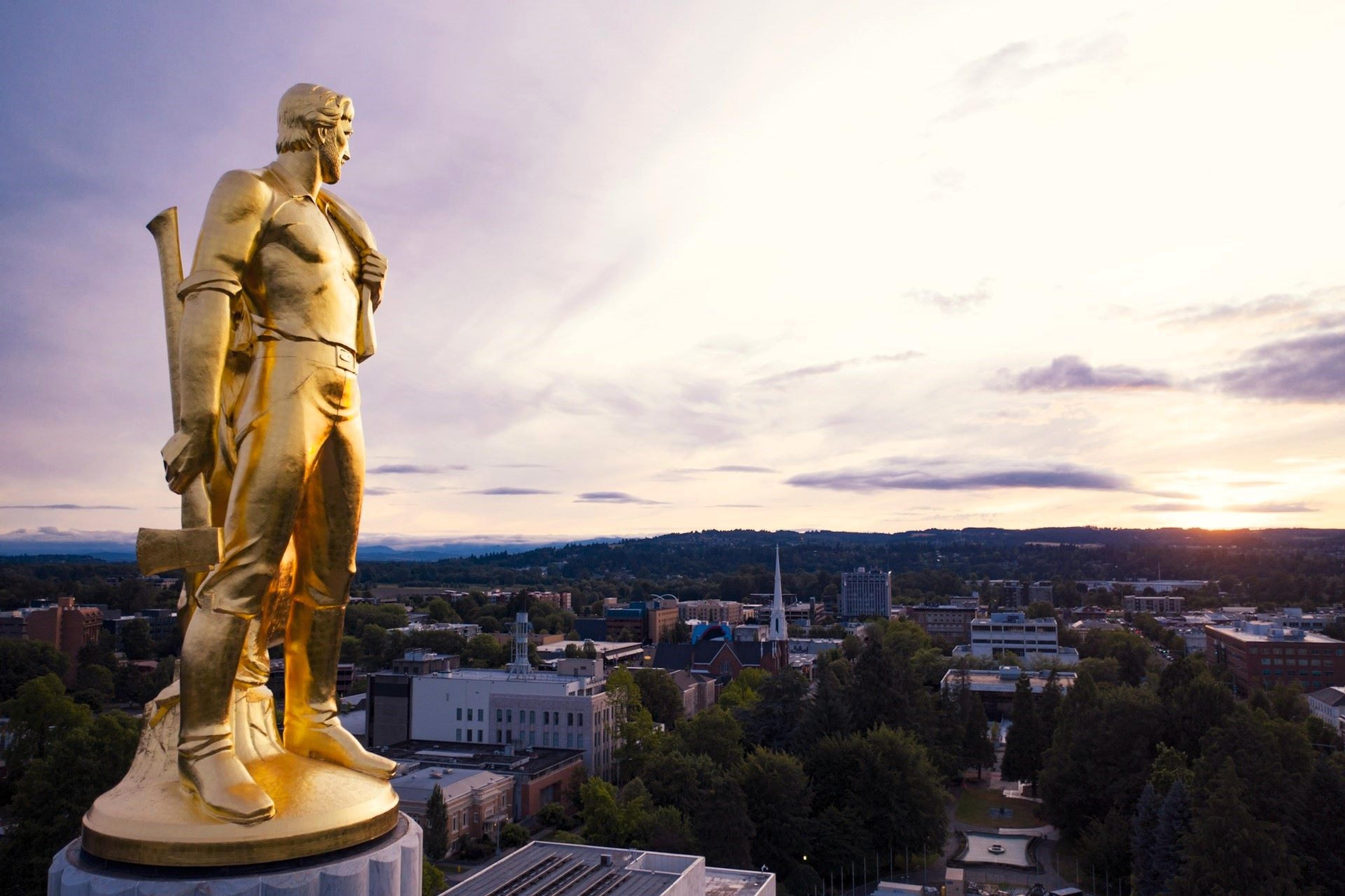 The 22-foot-tall statue of "the gold pioneer" that sits on top of the State of Oregon's capitol building.