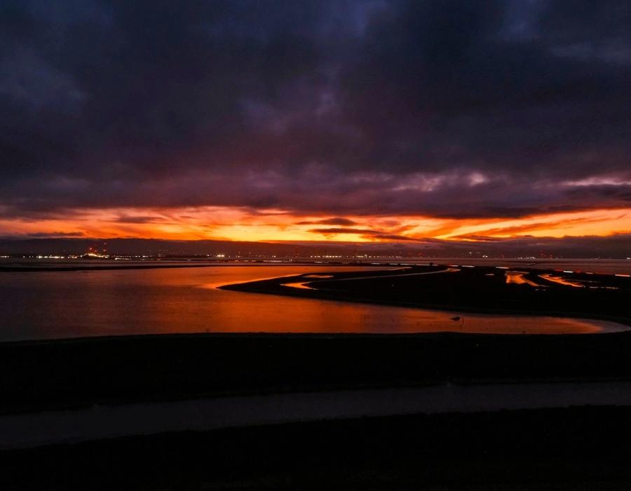 Sunset Over Newark, California, USA