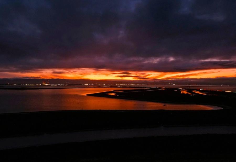 Sunset Over Newark, California, USA