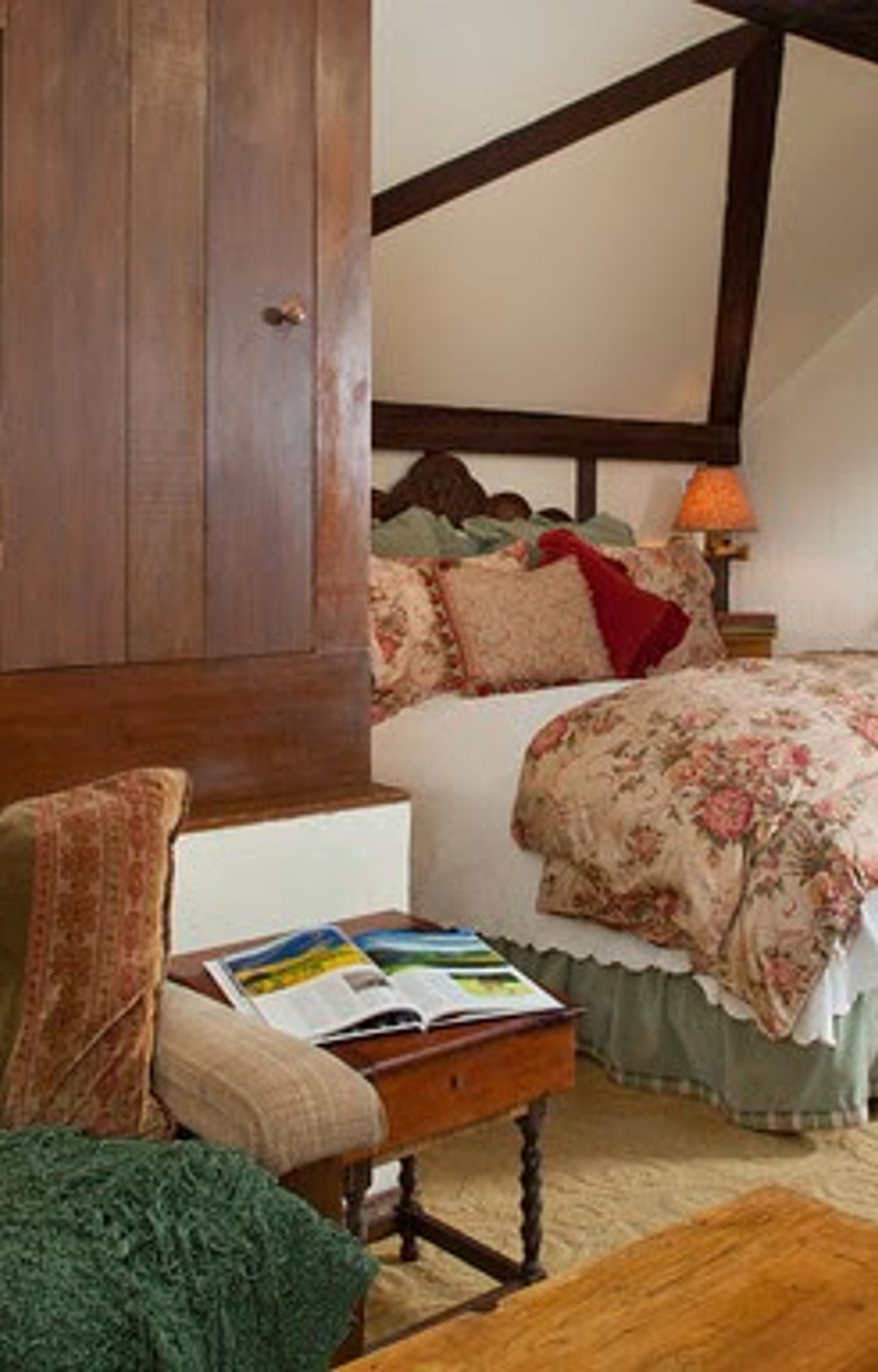 Photo of Old Monterey Inn - Dovecote, Queen-sized bed, Cozy sitting area with fireplace