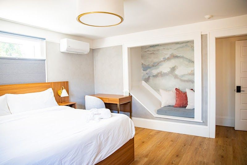 Photo of the compass mcminnville - East suite: first floor, PRIVATE SPA BATHROOM WITH FREESTANDING SOAKING TUB, King bed, COZY READING NOOK WORKING STATION