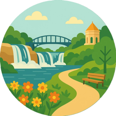 Riverfront Park & Spokane Falls, Bridge, Waterfall